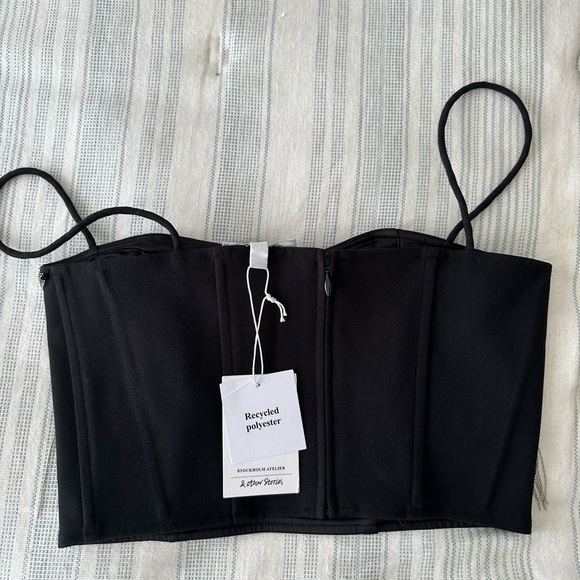 NWT- & Other Stories Rhinestone fringe top in black - Picture 3 of 3